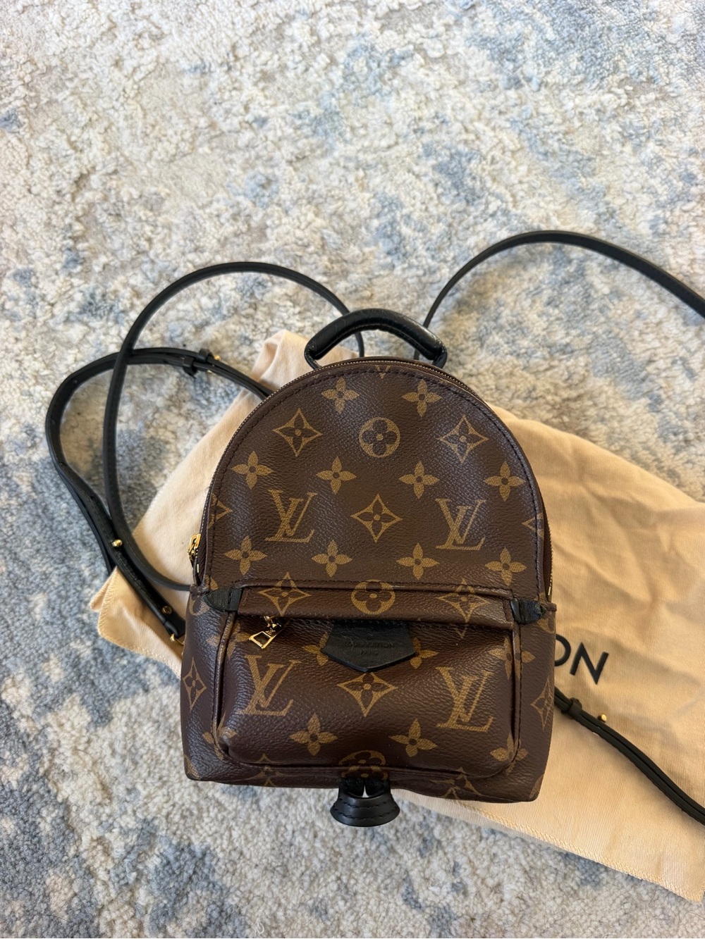 Louis Vuitton Brown Monogram Mini Backpack with Black Trim